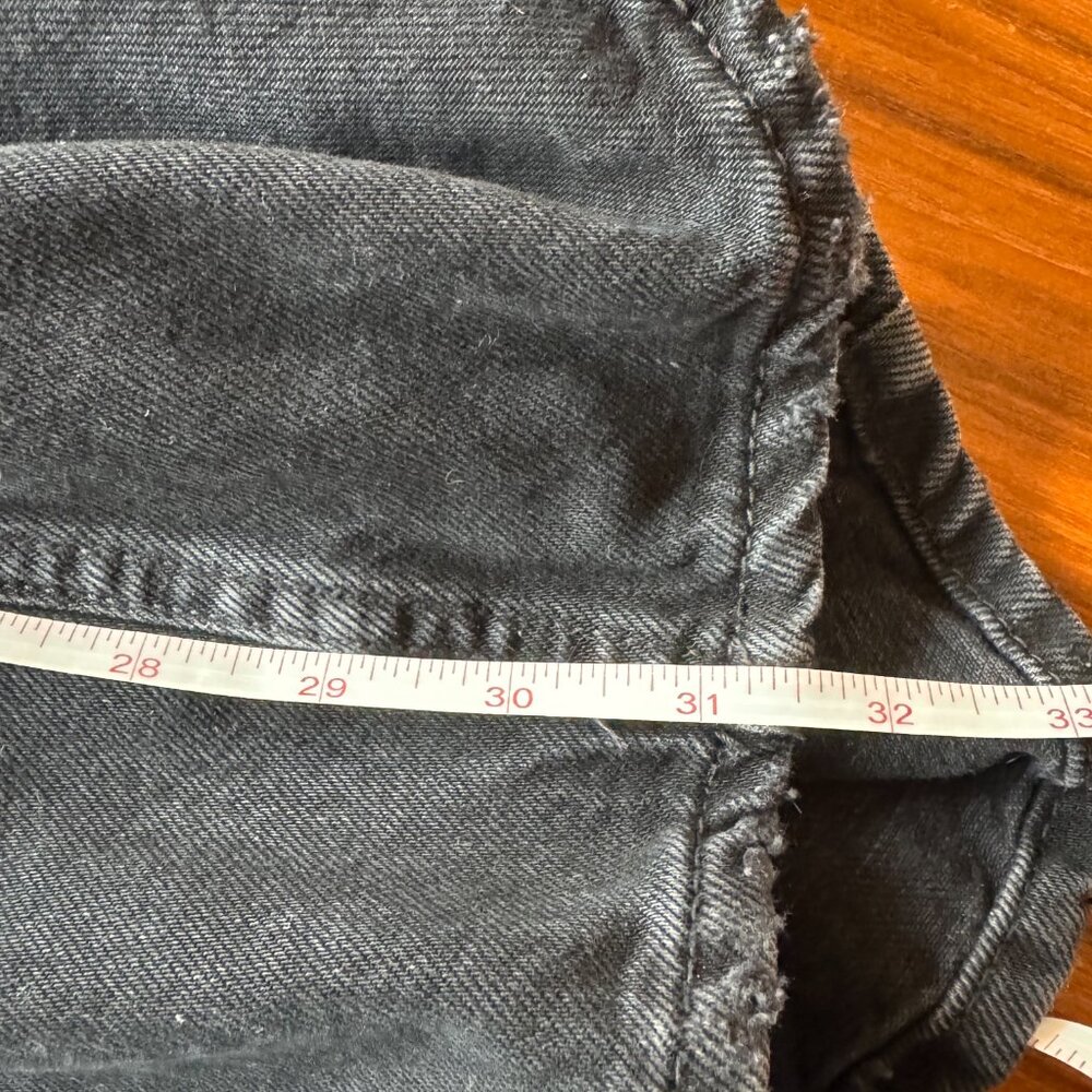 Zara Mid-Rise TRF Cargo Pants Denim Black Wide Leg Jeans Womens US Size 14 EU 46 - Picture 4 of 5